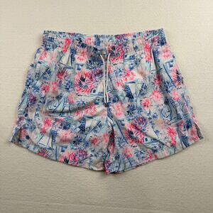 Lilly Pulitzer Men's Capri Swim Trunks Nylon Sailboat Fireworks Coastal Large